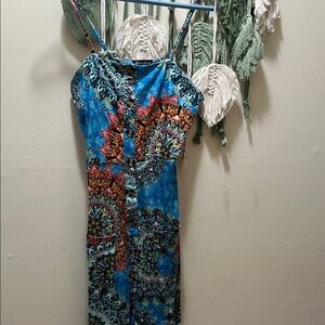 Colorful Patterned Midi Dress